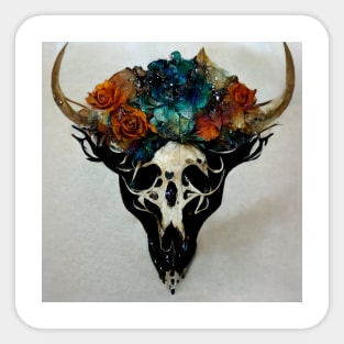 Succulent Flower Crown Desert Skull Sticker